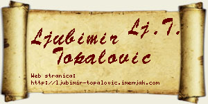Ljubimir Topalović vizit kartica